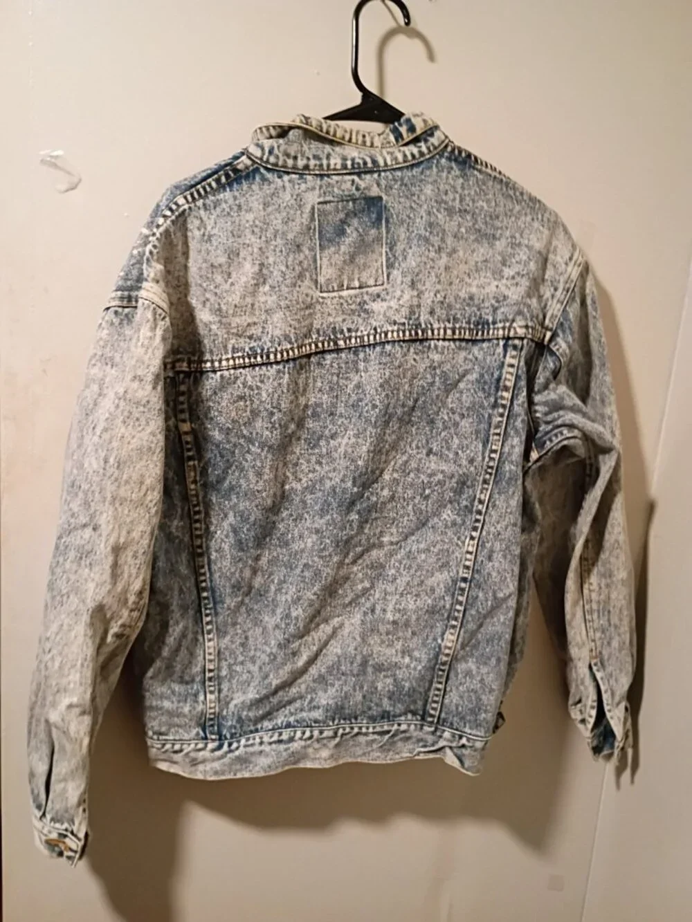 Men’s M Medium Jacket Coat VINTAGE Denim Jean Acid Wash Retro Trucker
